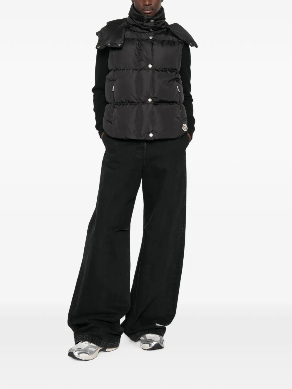 Moncler Bodywarmer met capuchon Zwart