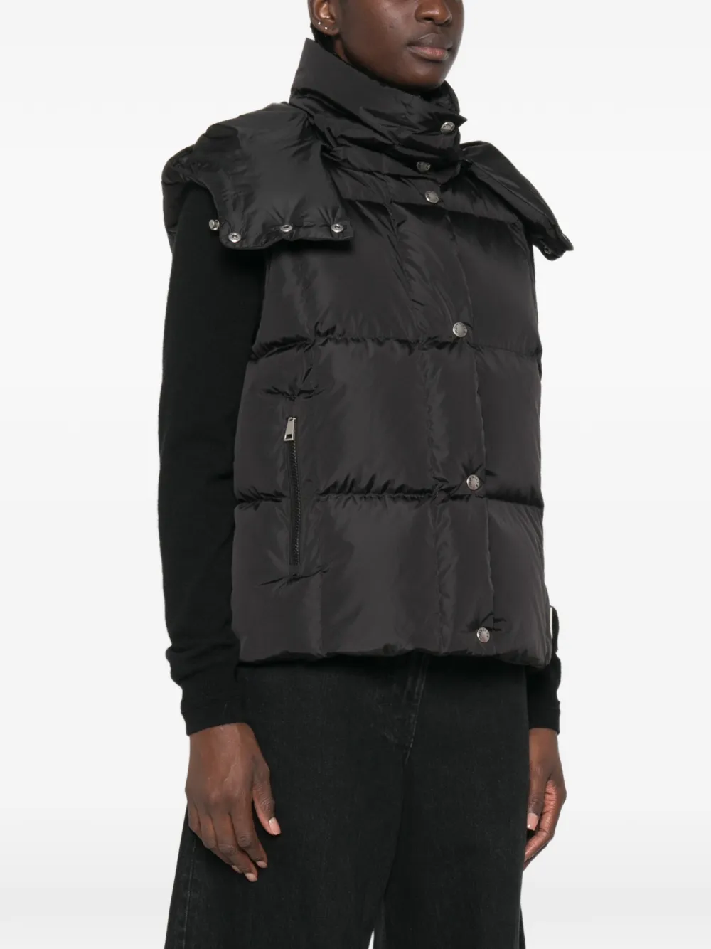 Moncler Bodywarmer met capuchon Zwart