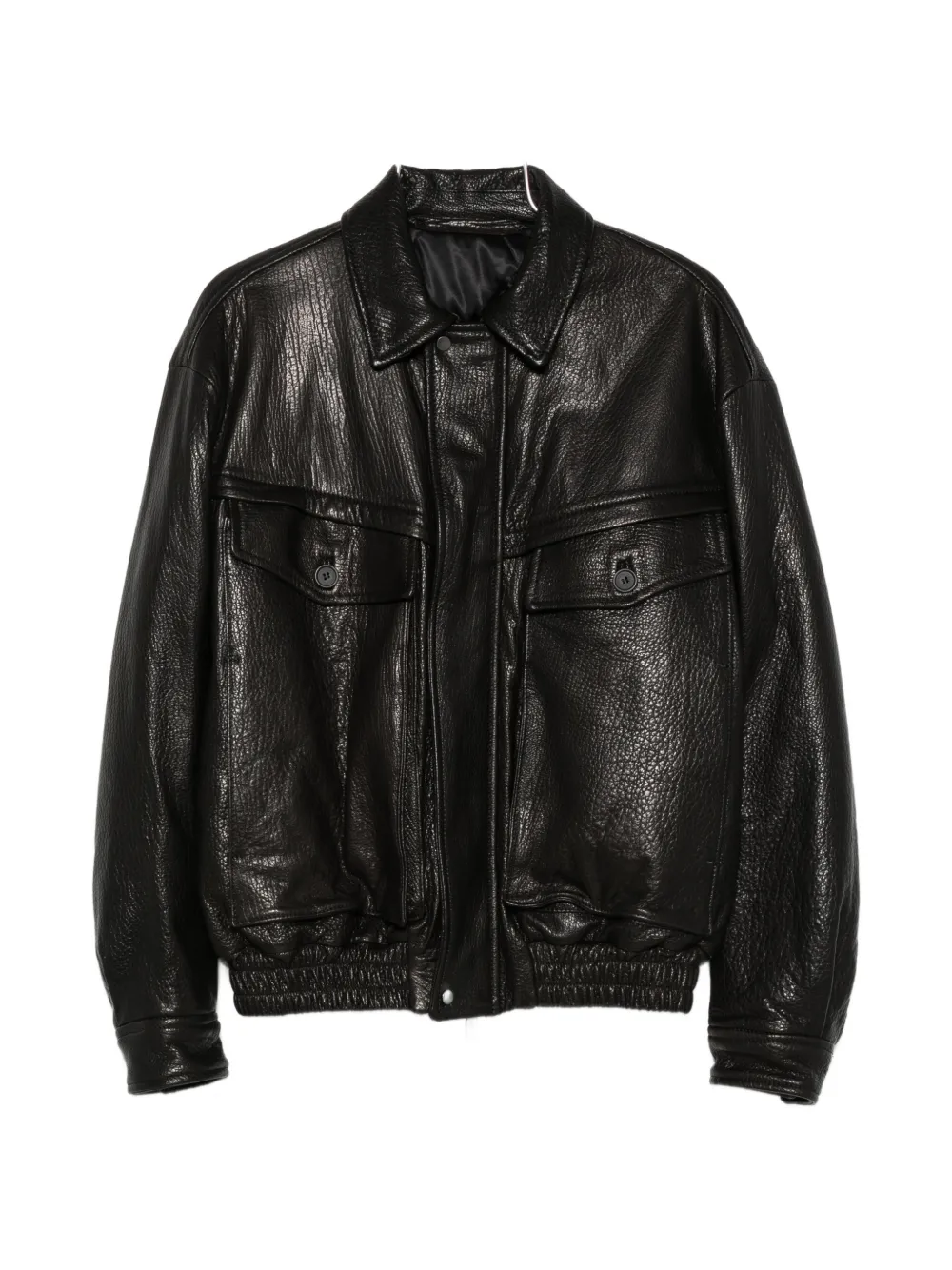 Salvatore Santoro grainy leather jacket - Schwarz