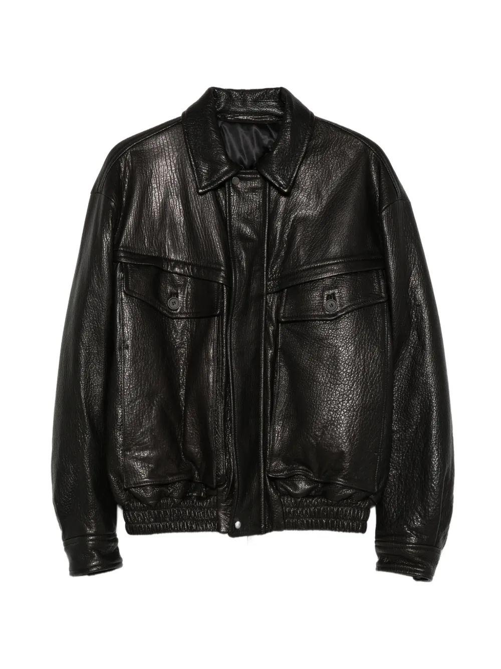 Salvatore Santoro grainy leather jacket - Nero