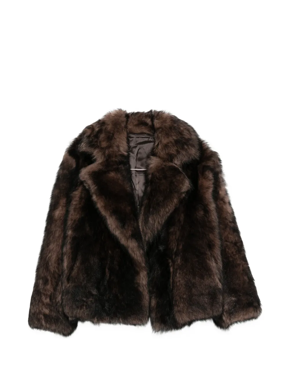 Salvatore Santoro leather wide-lapel jacket - Marrone