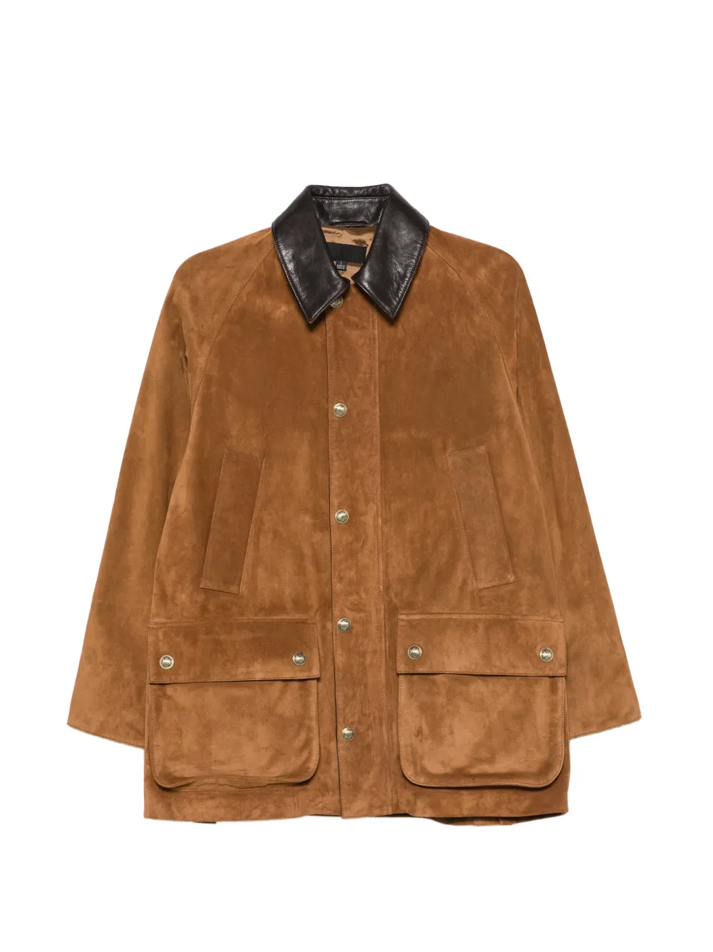 Nili Lotan Wildlederjacke mit Kontrastkragen - Braun
