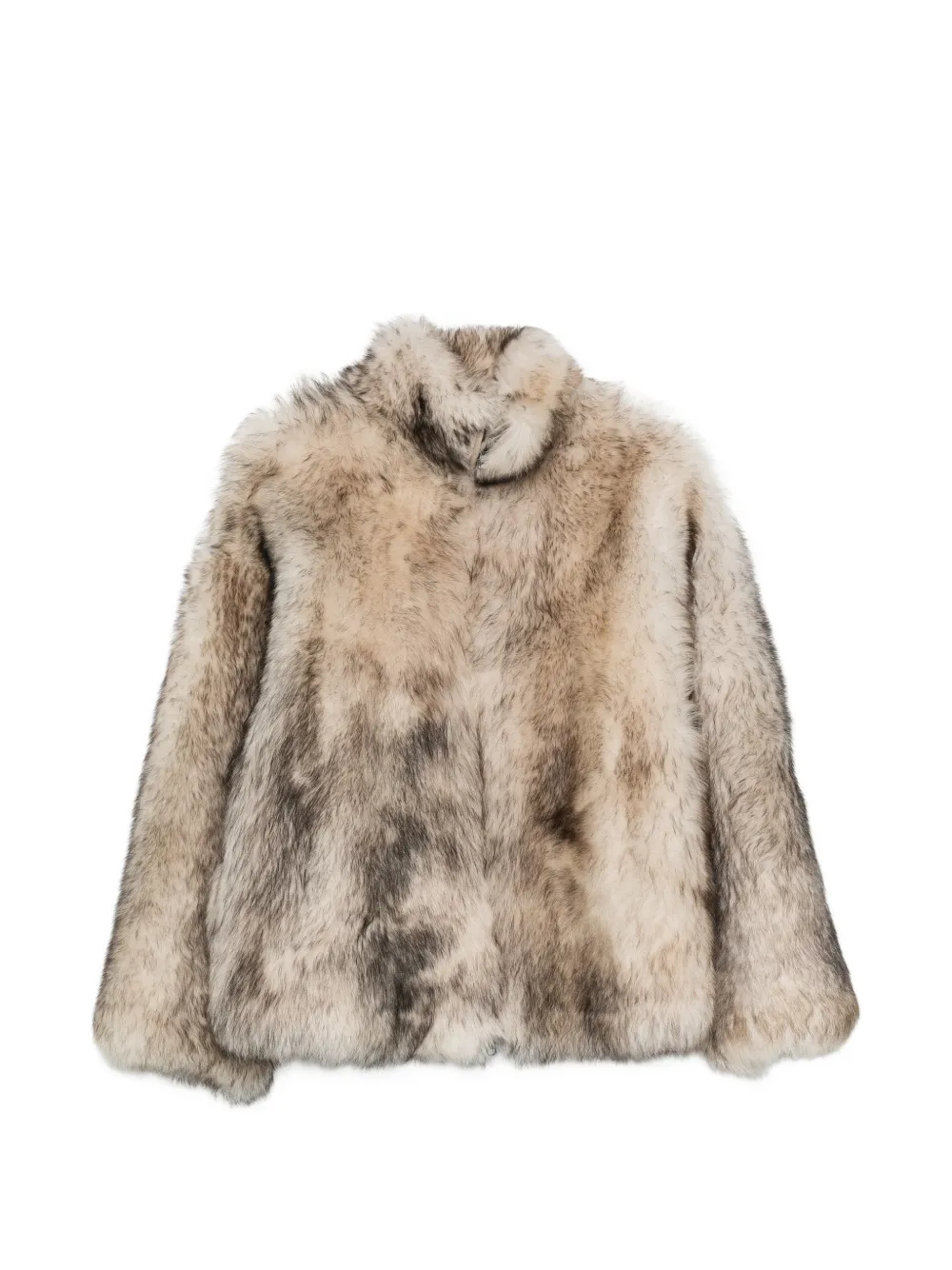 Salvatore Santoro Zip-up Faux-fur Coat In Neutrals