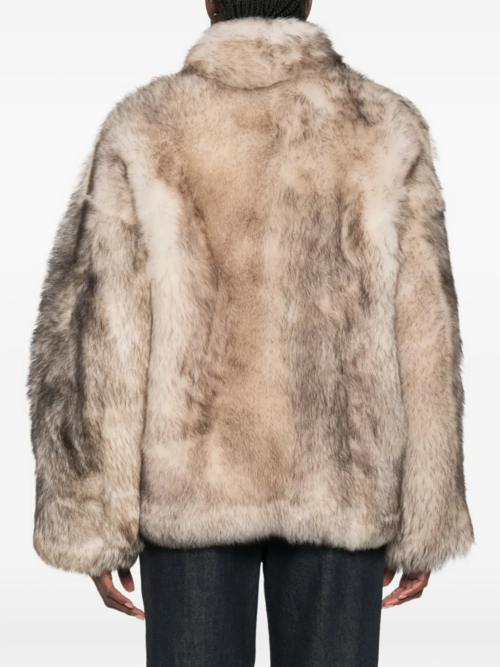 Salvatore Santoro Jas van imitatiebont Beige
