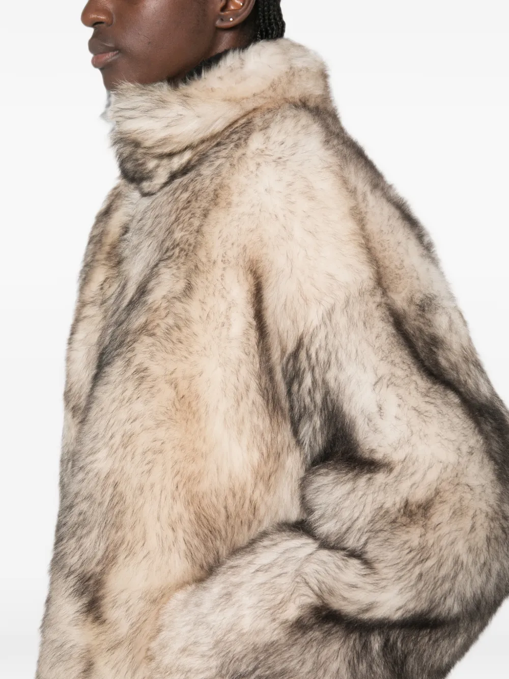 Salvatore Santoro Jas van imitatiebont Beige