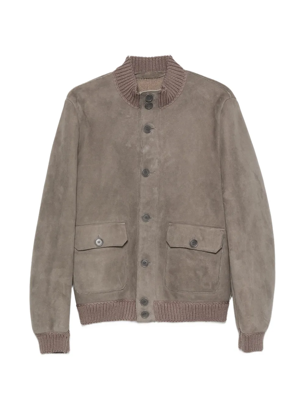 Salvatore Santoro suede ribbed-trim jacket - Grau