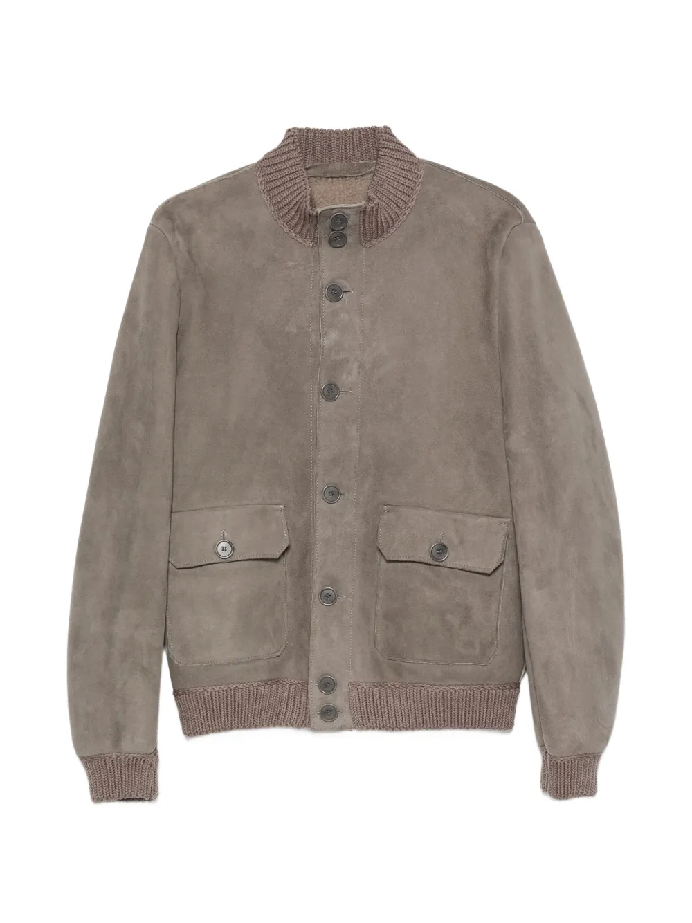 Salvatore Santoro suede ribbed-trim jacket - Grigio