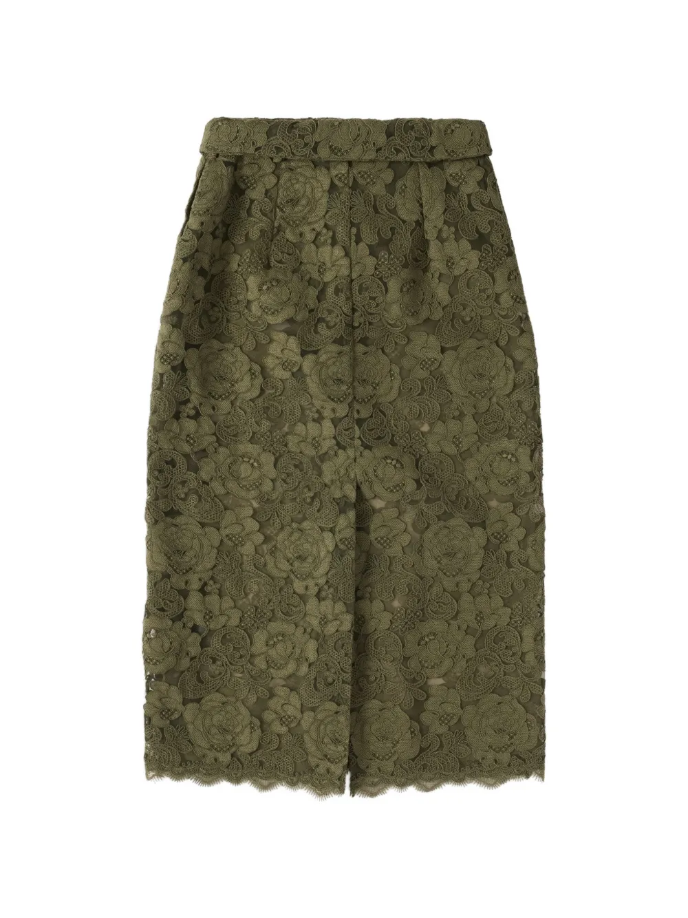 Simone Rocha Peeling midi-rok met bloemenkant Groen