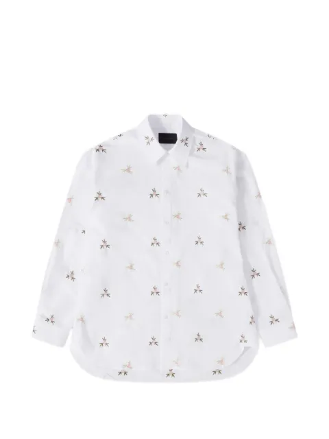 Simone Rocha floral-embroidered cotton shirt