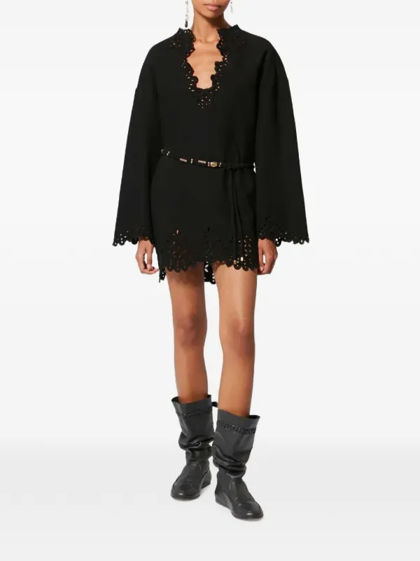 black broderie anglaise mini dress MARANT ÉTOILE Sherazade broderie-anglaise | this minidress is cut