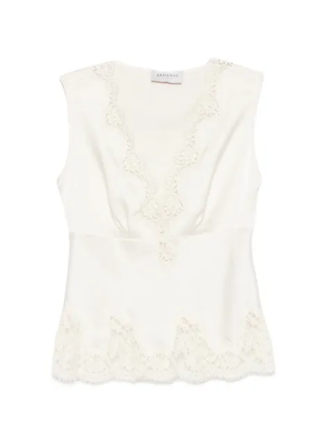 ERMANNO FIRENZE lace-trim satin top