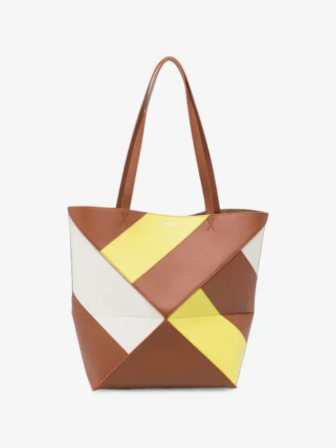 Puzzle patchwork tote bag