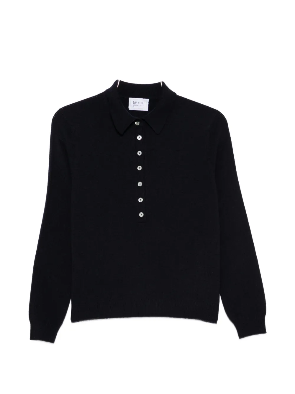 BeYou button-up polo sweater - Marrone