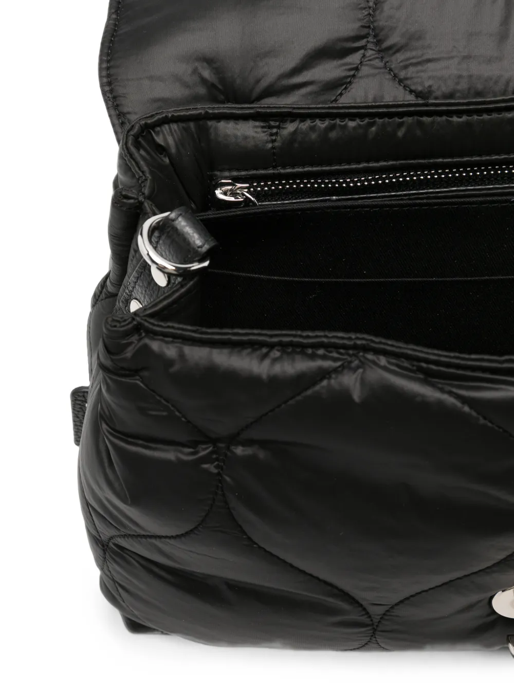 Zanellato Gewatteerde clutch met leren afwerking Zwart