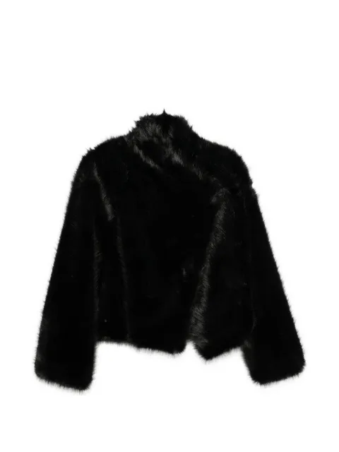 B&B COUTURE faux-fur funnel-neck coat