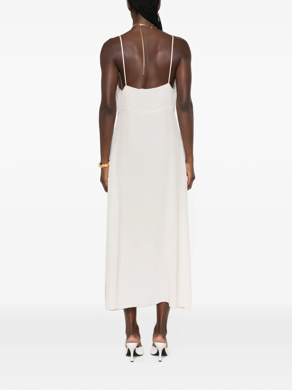 Chloé lace-trim midi dress Roze