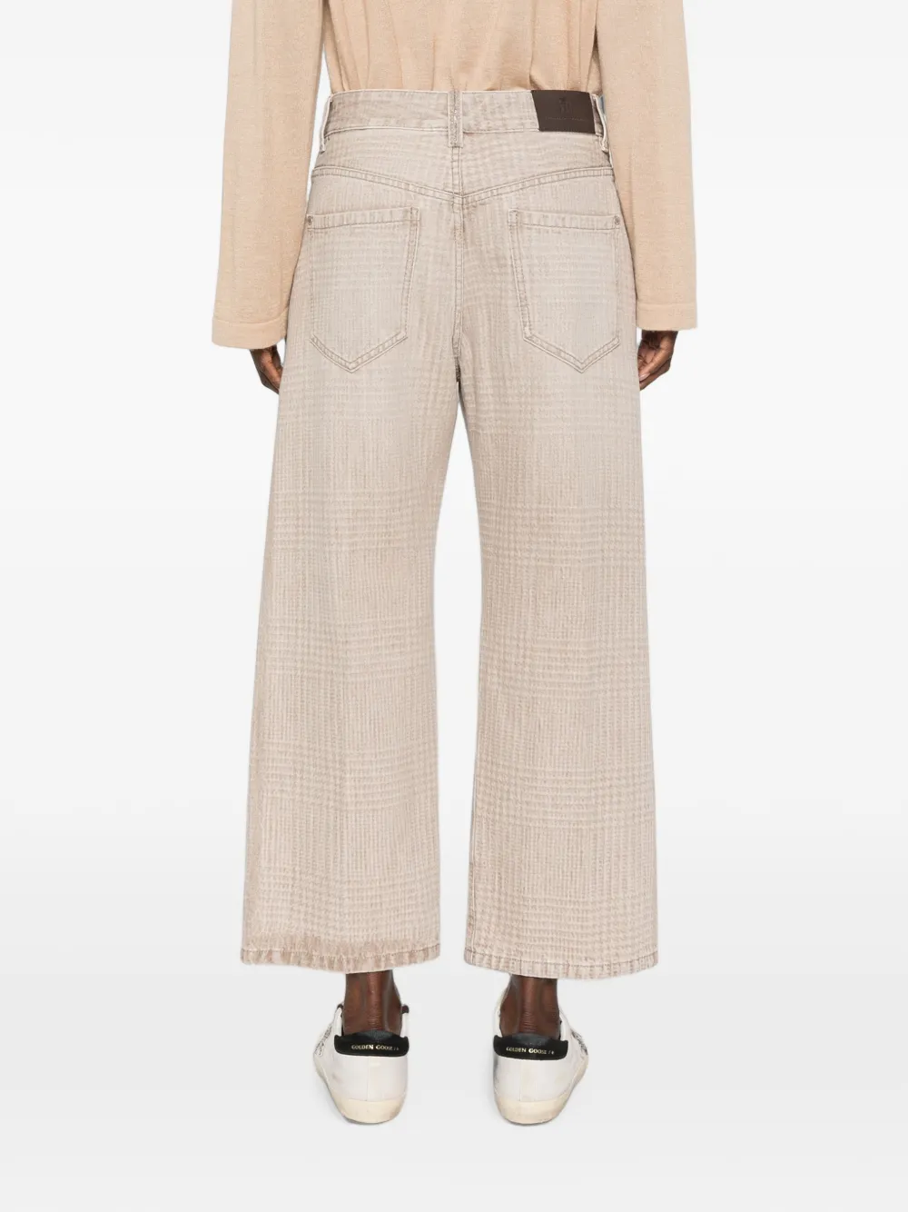 Brunello Cucinelli Prince of Wales geruite jeans Beige