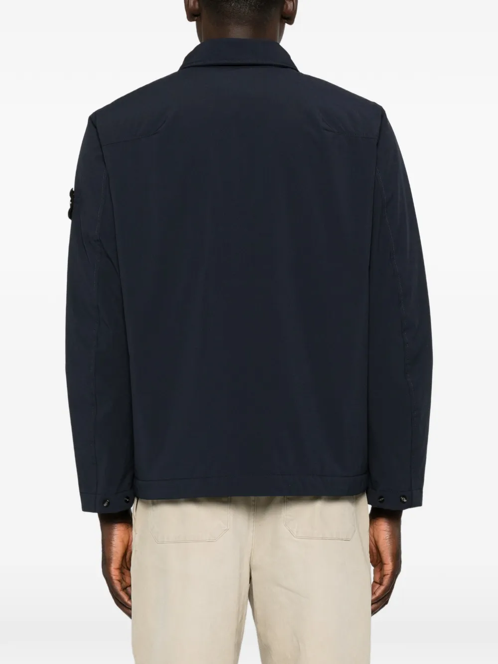 Stone Island Jack met logopatch Blauw
