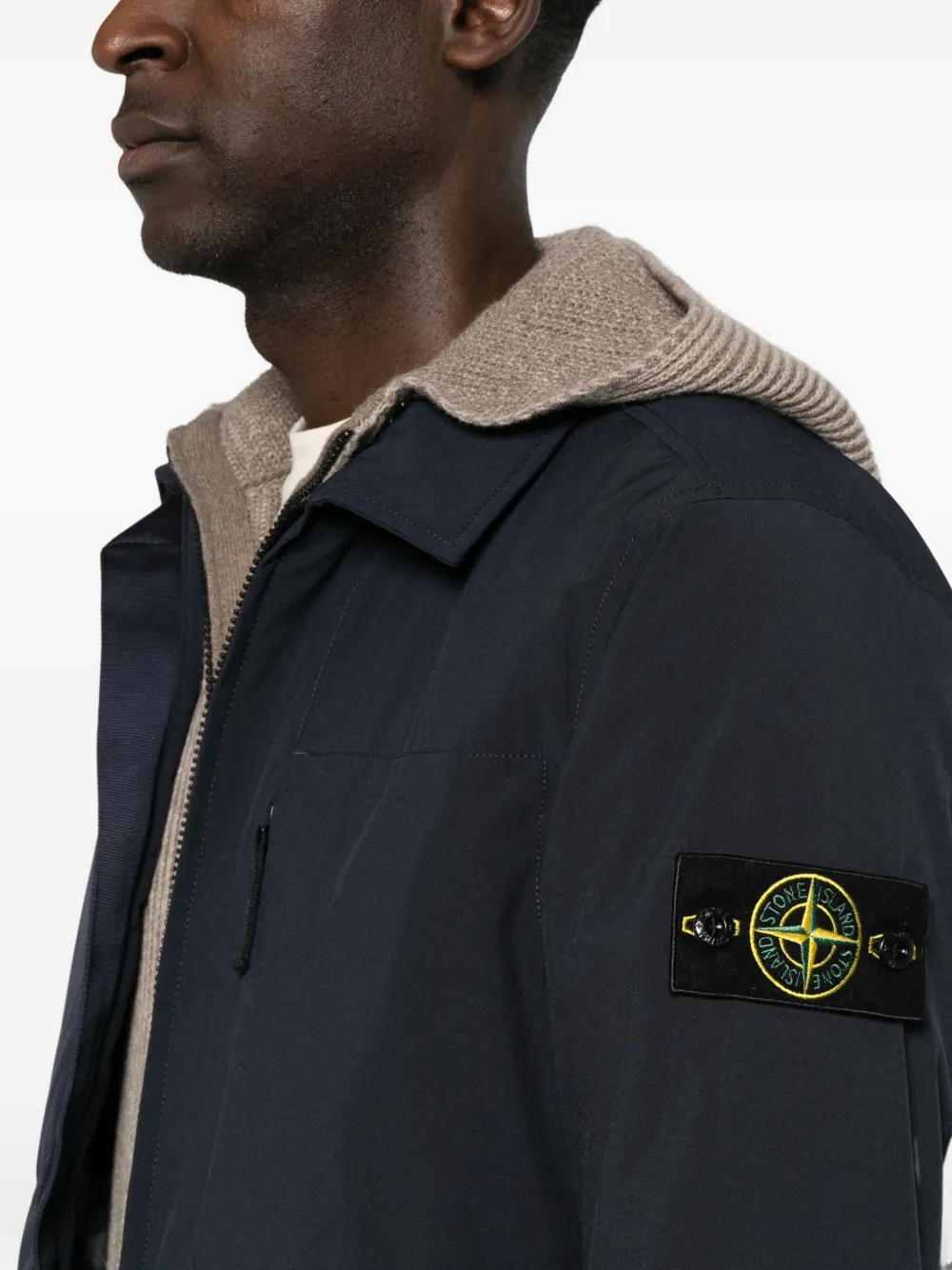 Stone Island Jack met logopatch Blauw