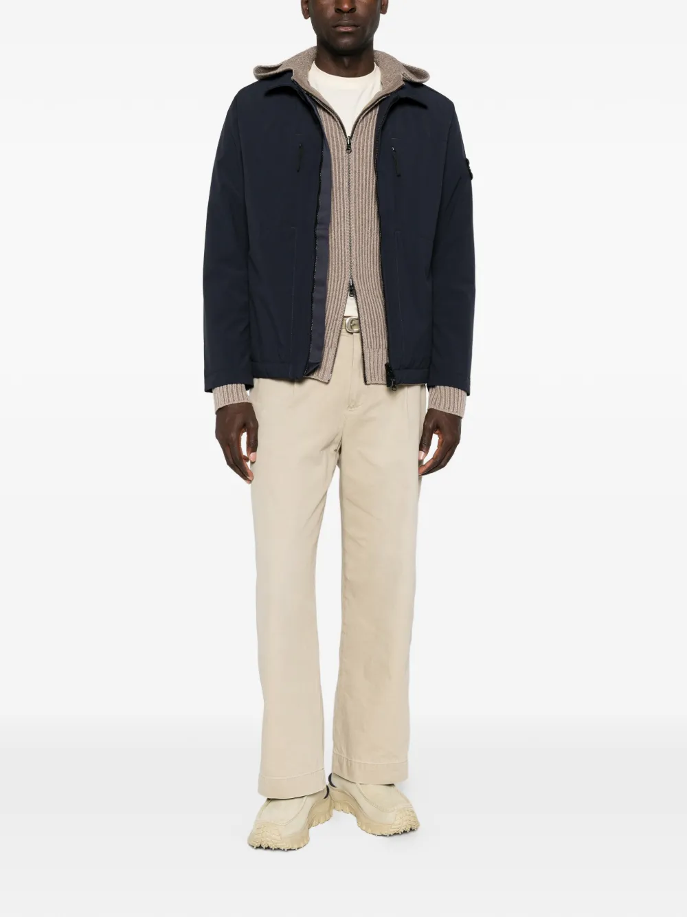 Stone Island Jack met logopatch Blauw
