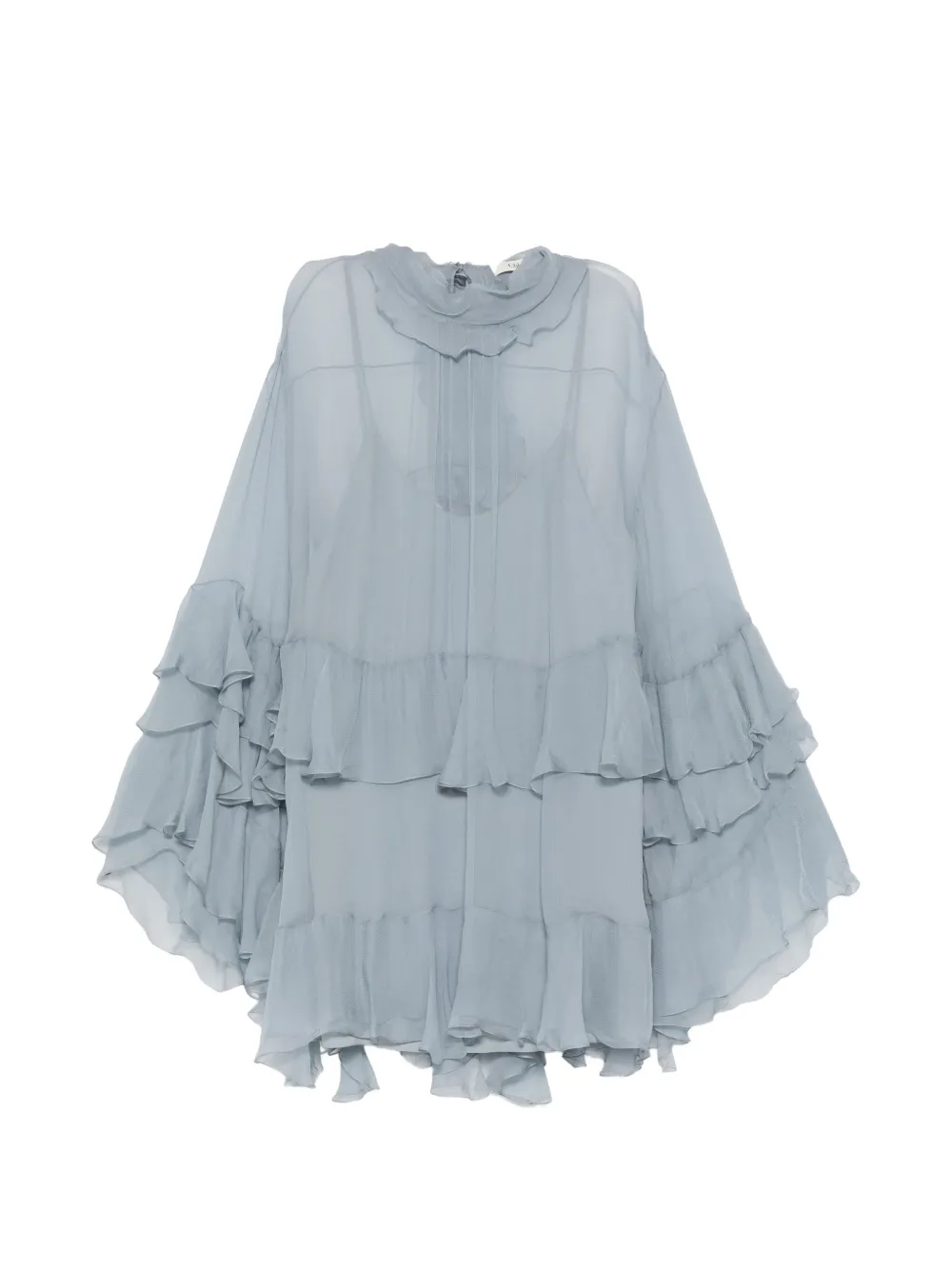 Chloé Gerüschtes Minikleid aus Seide - Blau