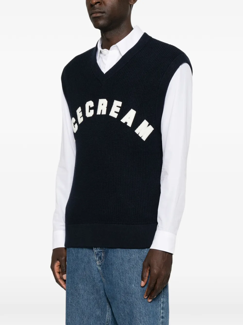 ICECREAM Hemd met logopatch Blauw