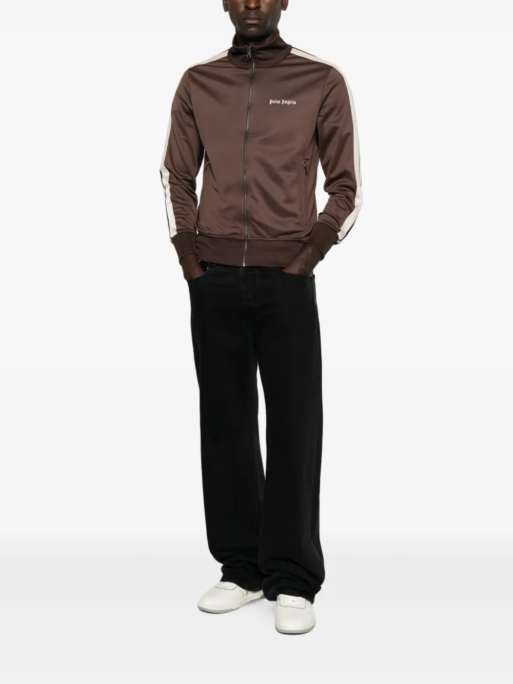 Palm Angels Trainingsjack met logoprint Bruin