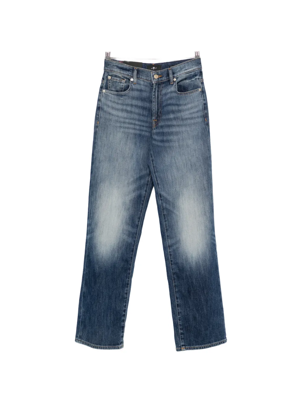 7 For All Mankind faded straight-leg jeans - Blau