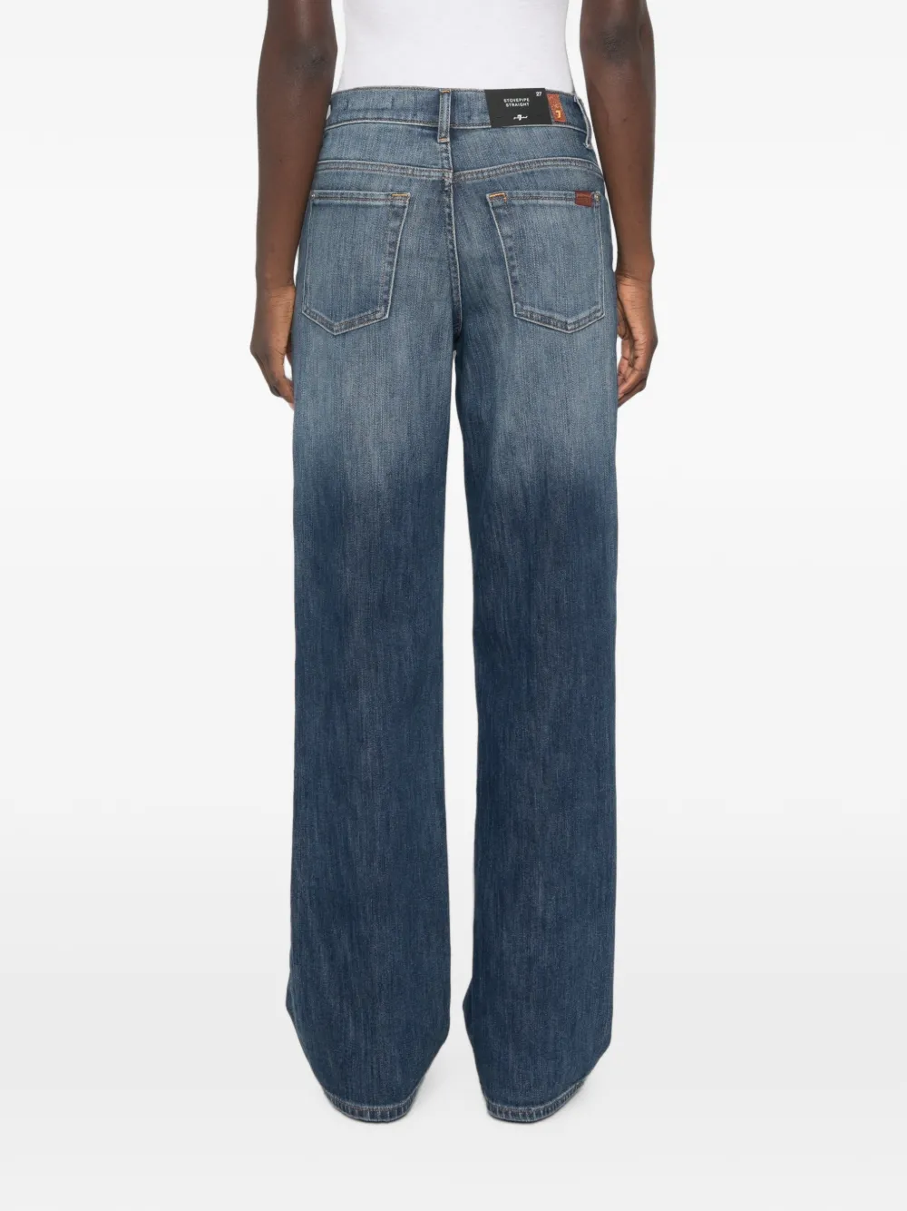 7 For All Mankind Straight jeans met vervaagd effect Blauw