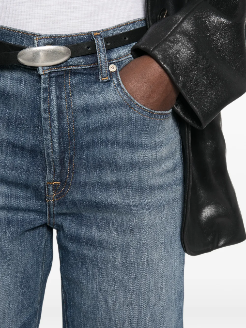 7 For All Mankind Straight jeans met vervaagd effect Blauw