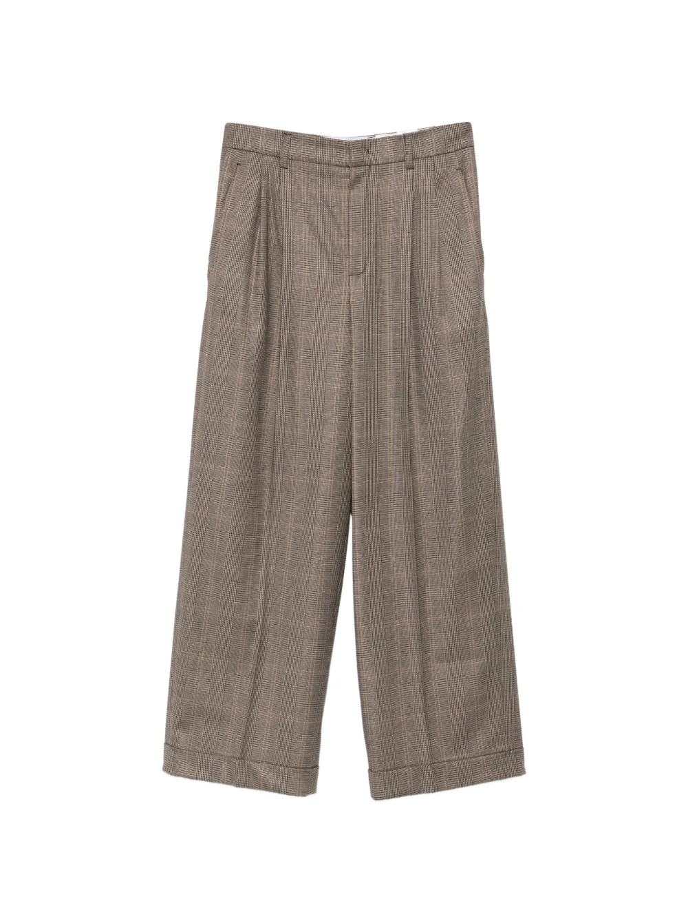 ROSSI Nevin check-pattern wide-leg trousers