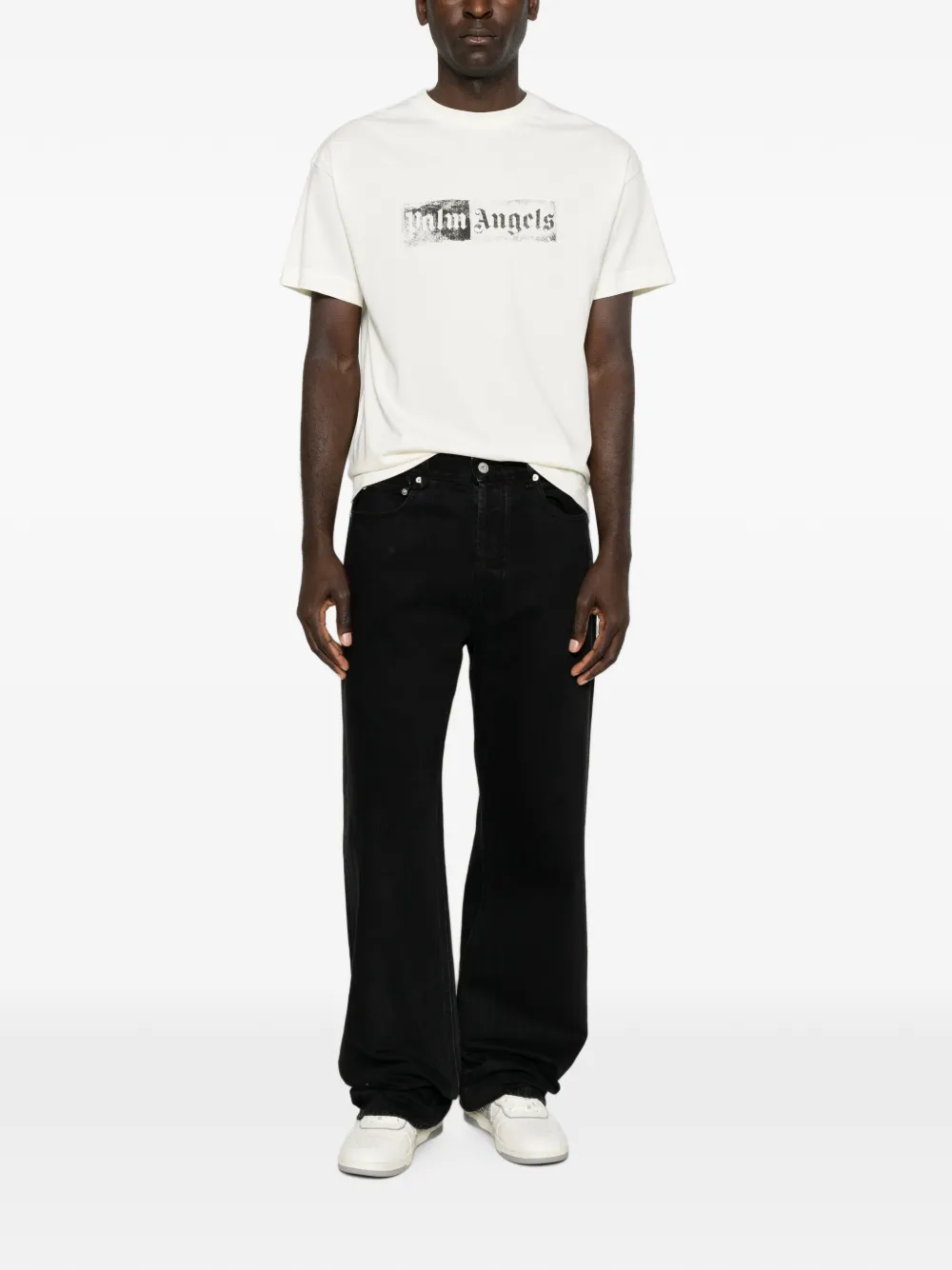 Palm Angels logo-print T-shirt Wit