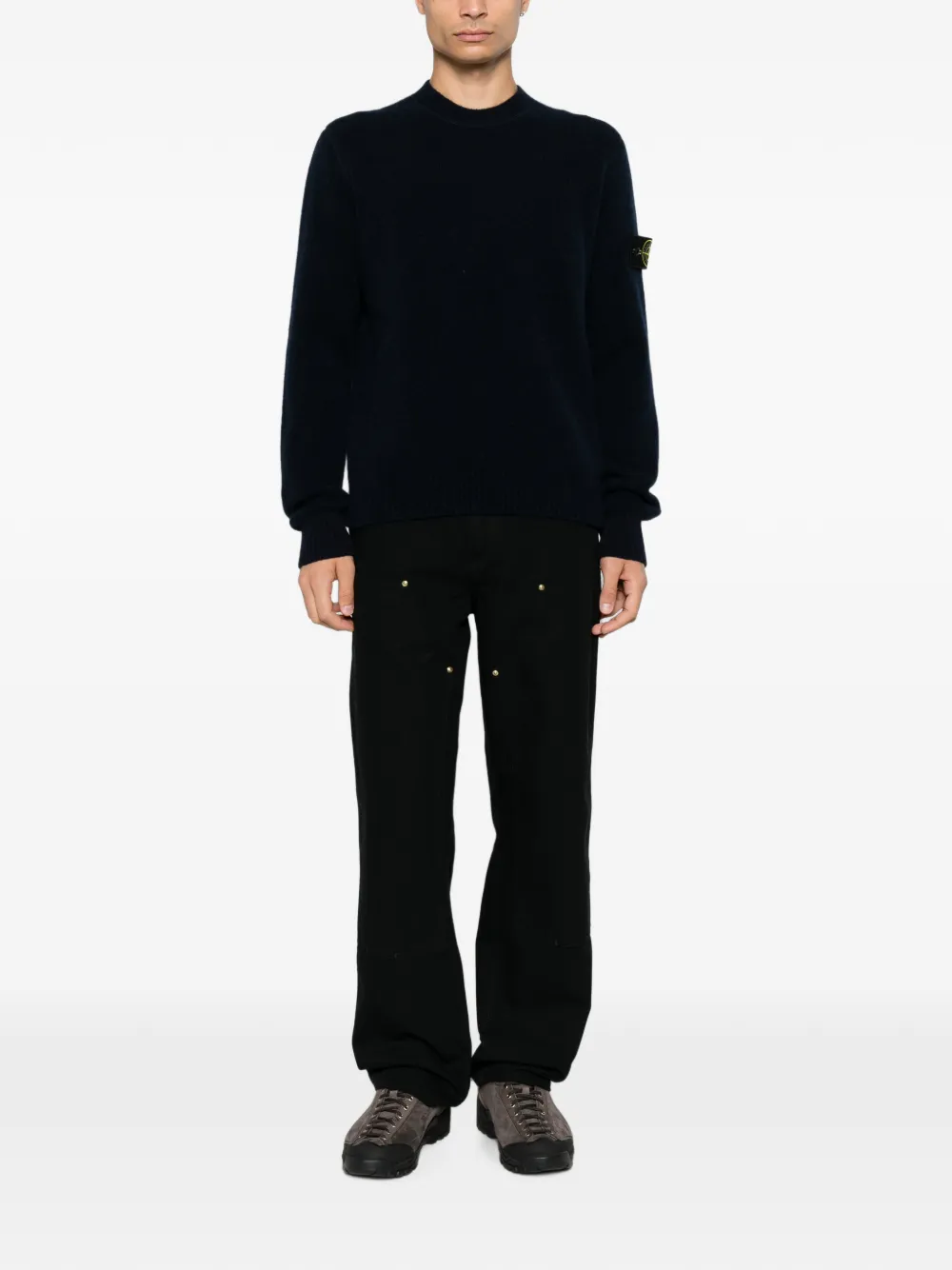 Stone Island logo-patch sweater Blauw