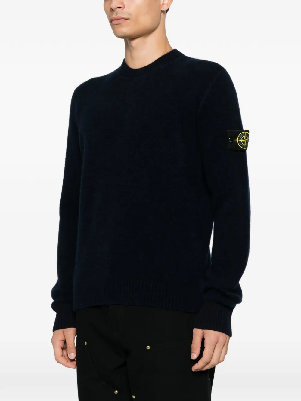 Stone Island logo-patch sweater Blauw