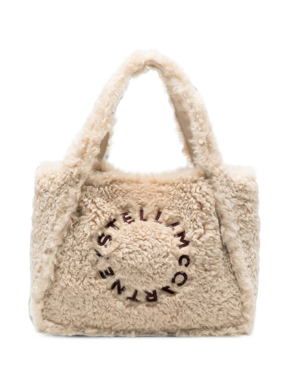 Stella McCartney Stella Logo faux-shearling tote bag - Nude