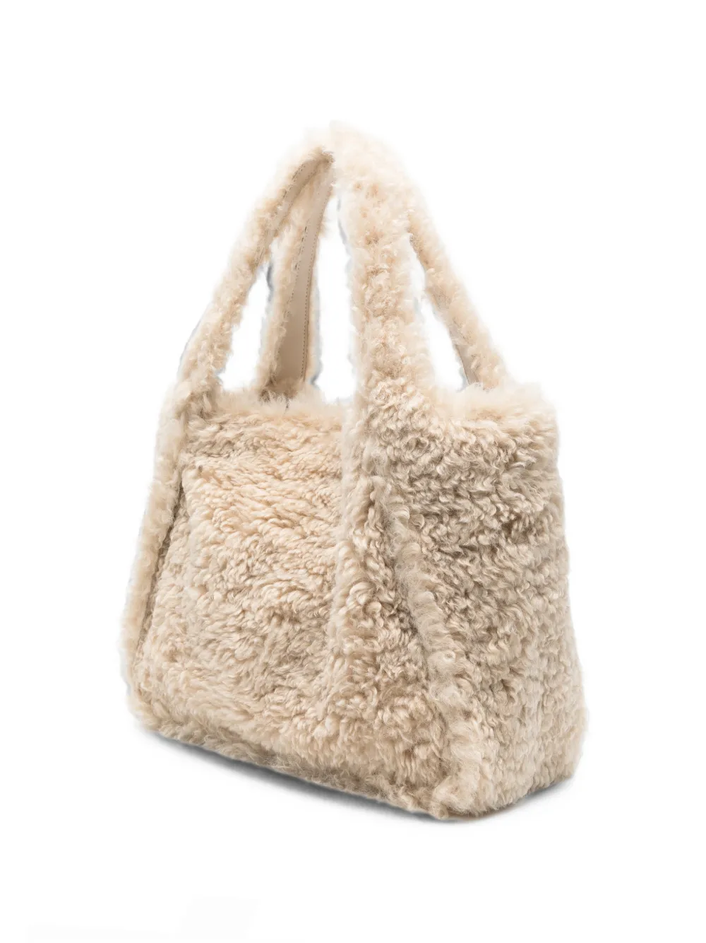 Stella McCartney Shopper met geborduurd logo Beige
