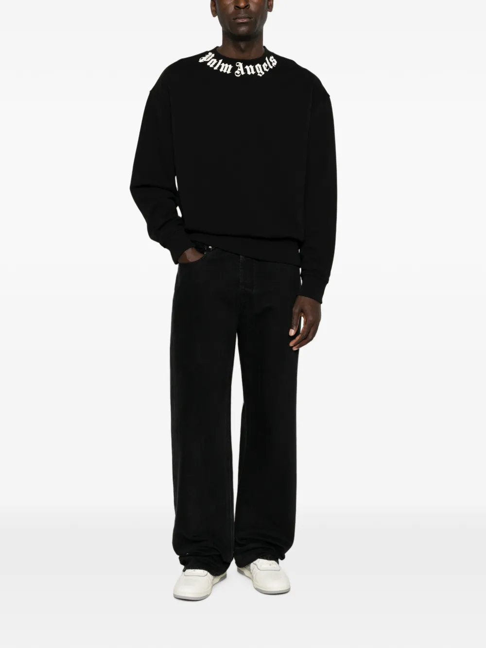 Palm Angels Sweater met logoprint Zwart
