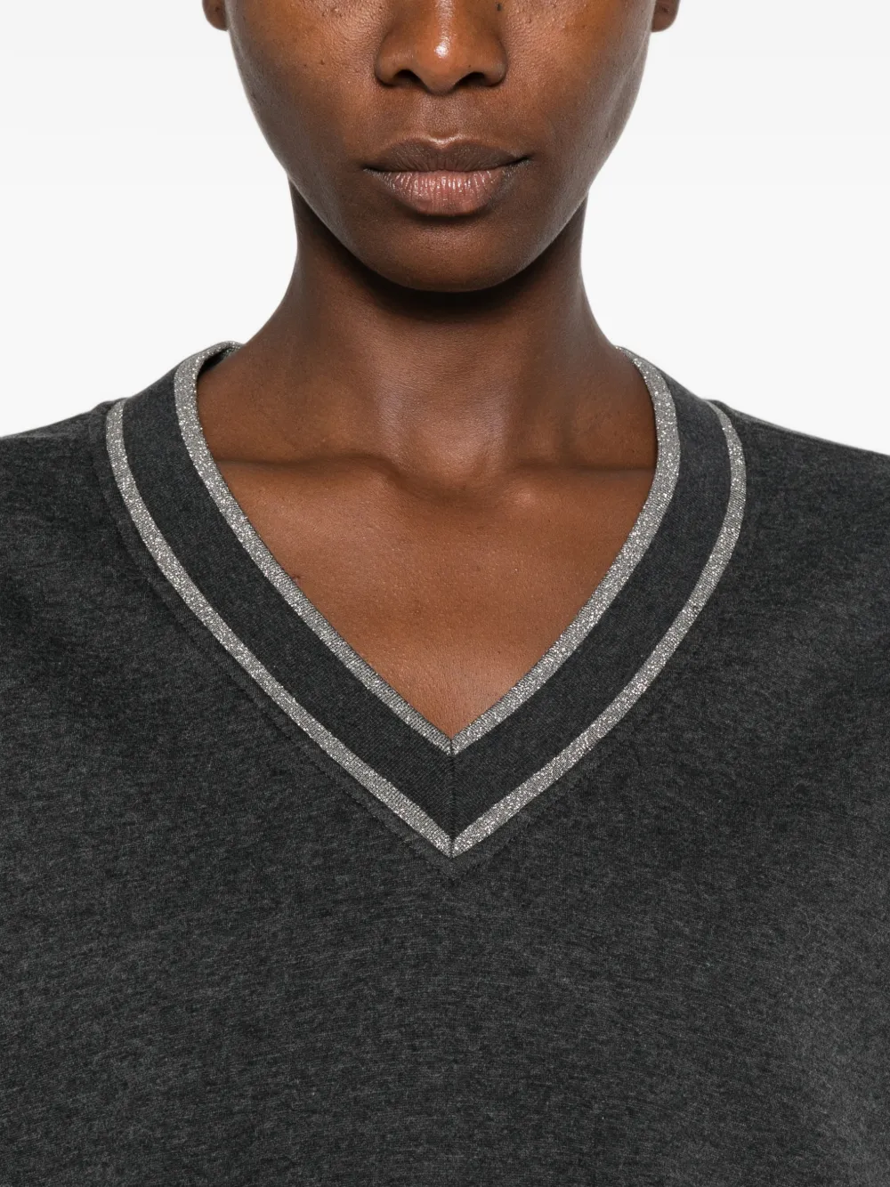 Brunello Cucinelli Sweater met V-hals Grijs