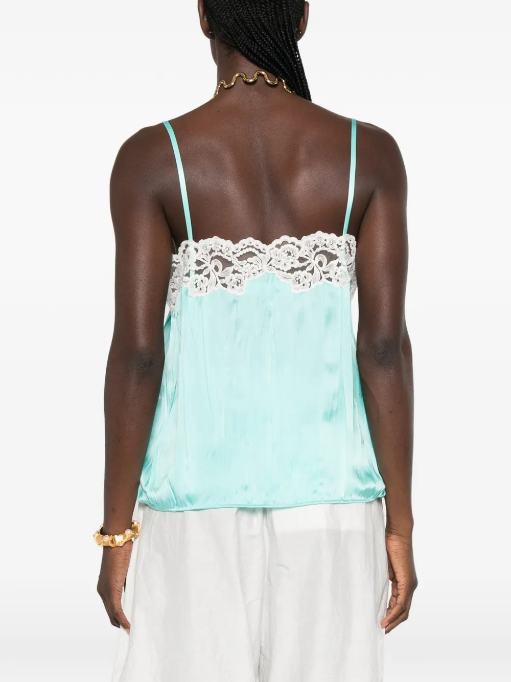 Chloé lace-trim top Blauw
