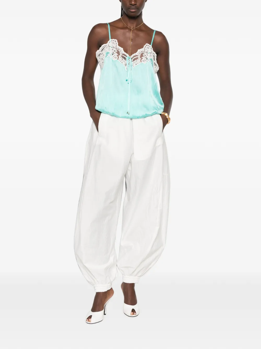 Chloé lace-trim top Blauw