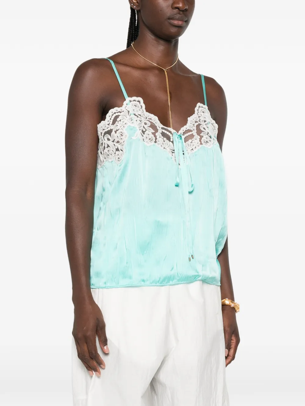 Chloé lace-trim top Blauw