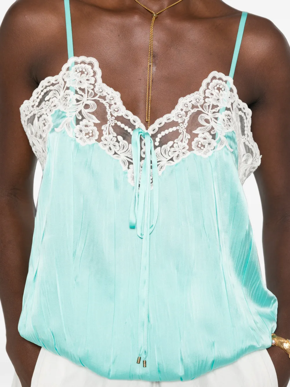 Chloé lace-trim top Blauw