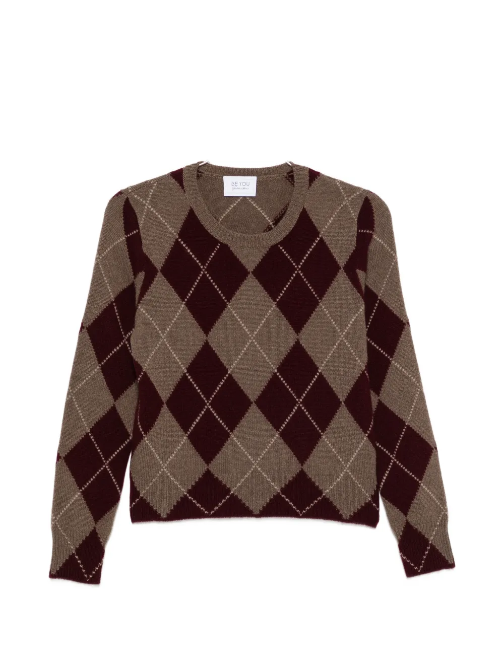 BeYou argyle-knit virgin wool sweater - Braun