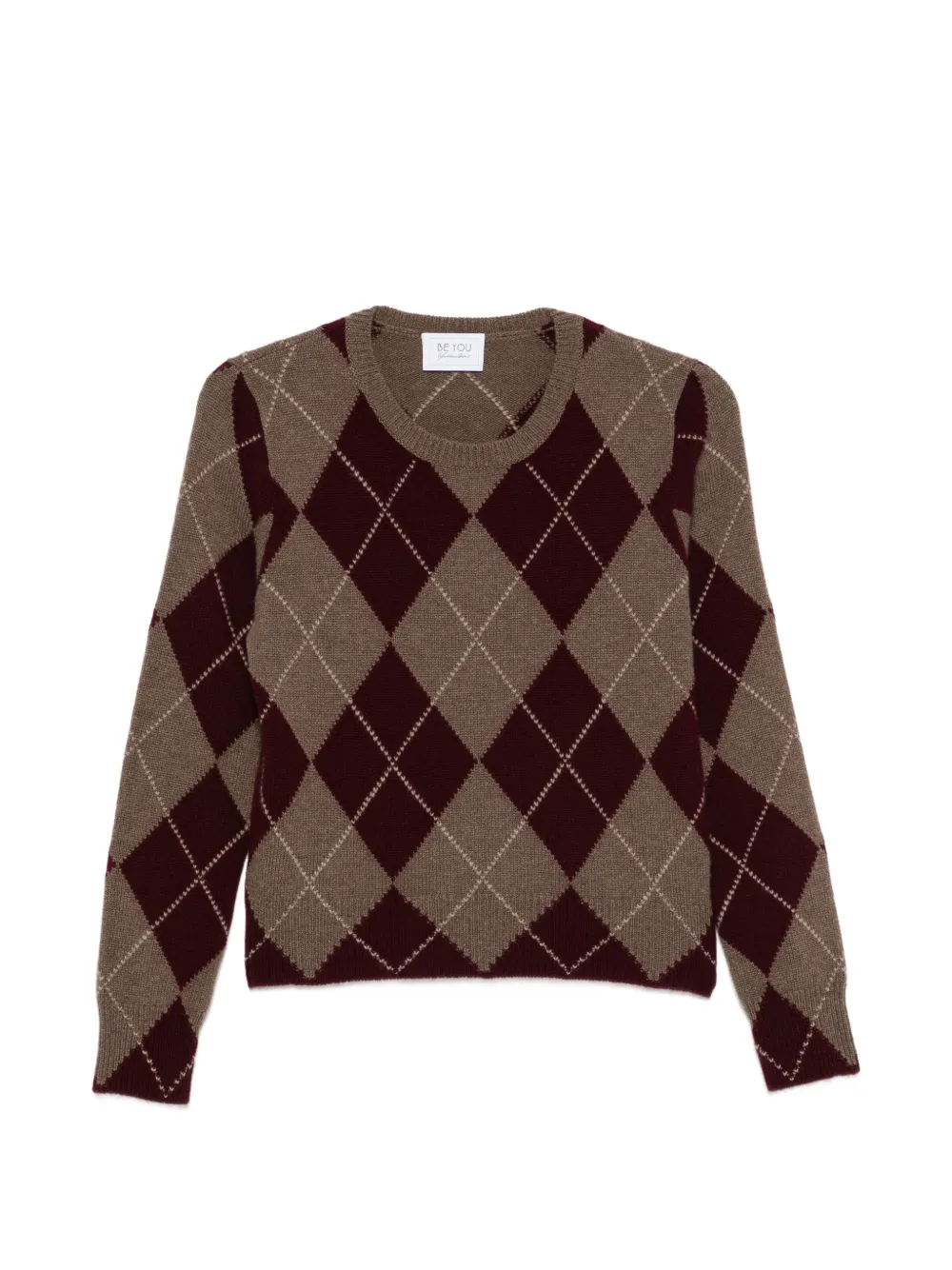 BeYou argyle-knit virgin wool sweater