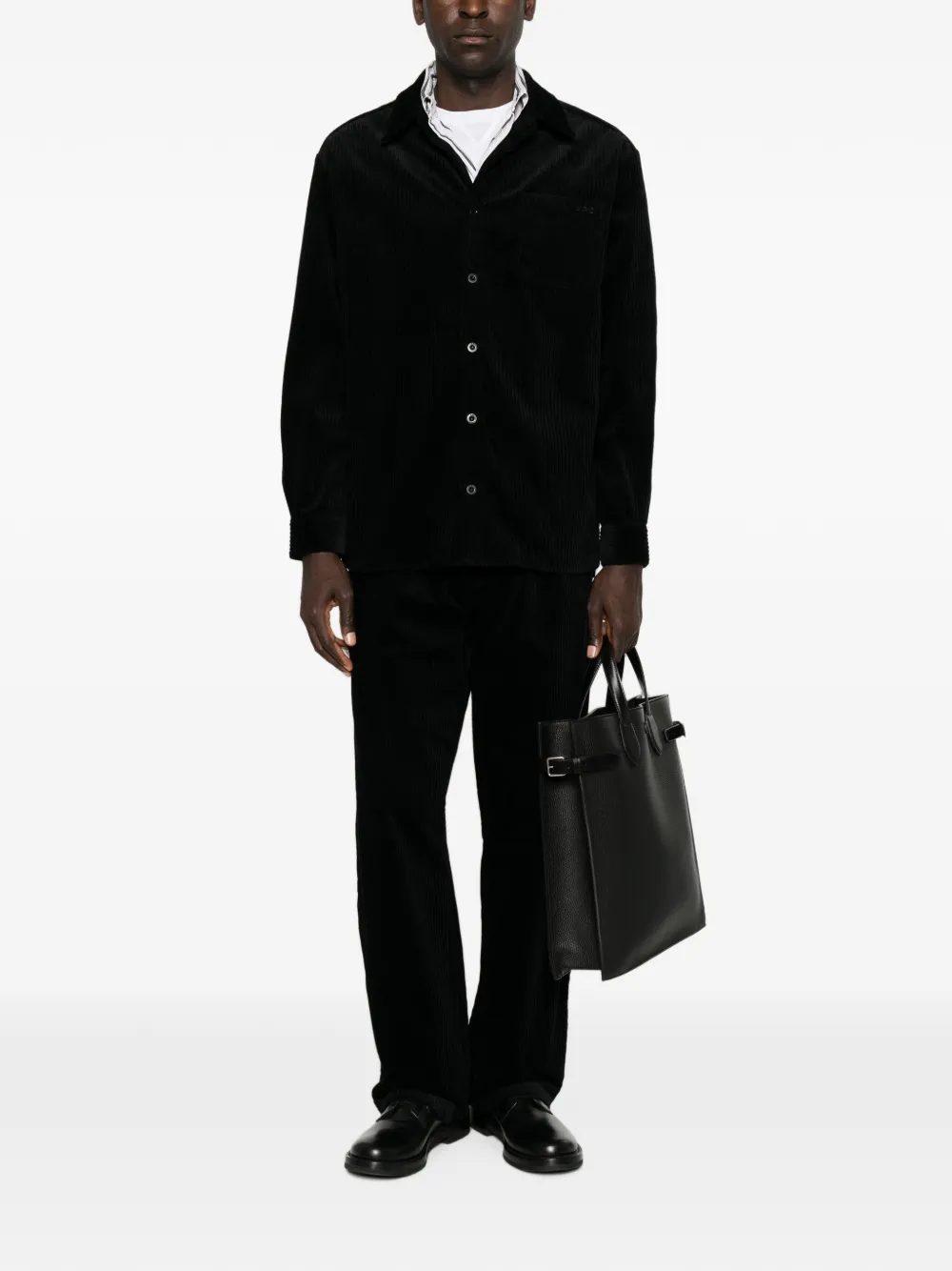 A.P.C. Ribfluwelen straight broek Zwart