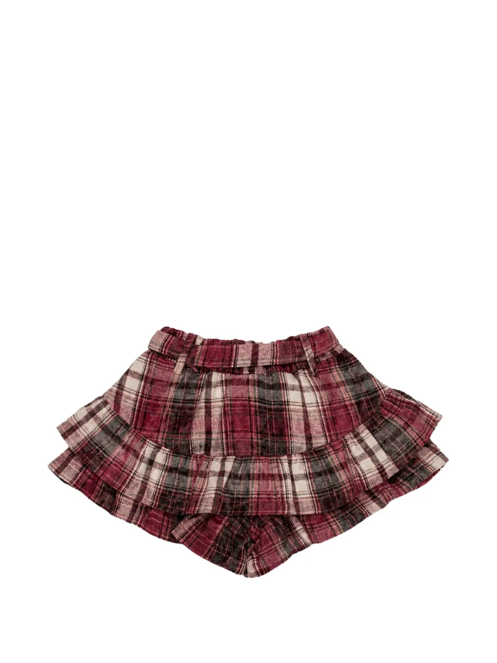 Miss Grant Kids Geruite shorts met ruches Rood