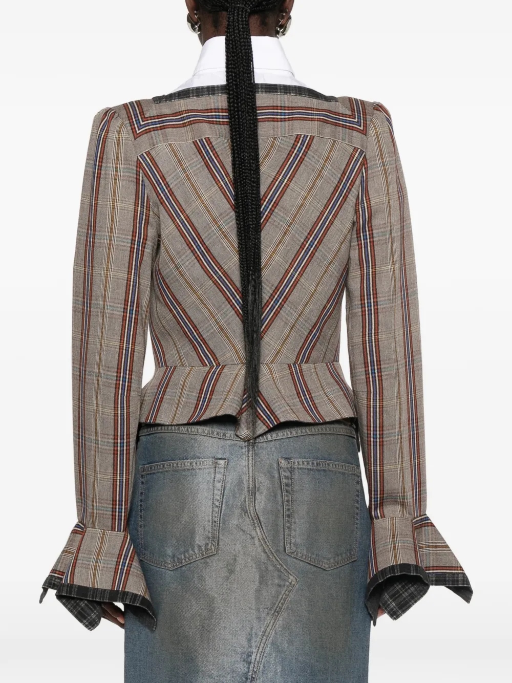Vivienne Westwood Dandy geruit jack met dubbele rij knopen Grijs