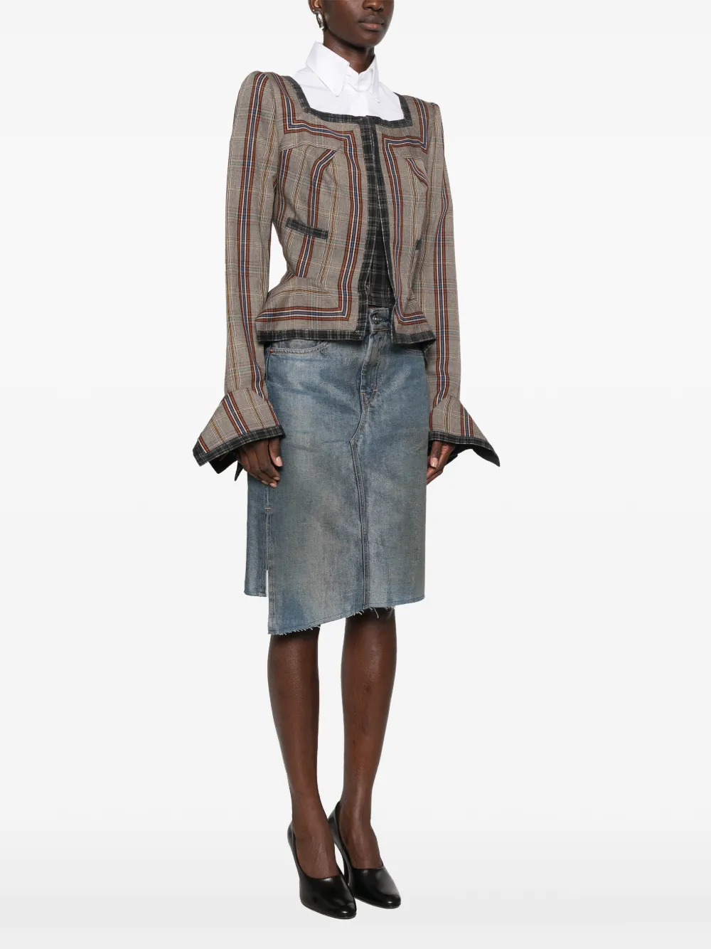 Vivienne Westwood Dandy geruit jack met dubbele rij knopen Grijs