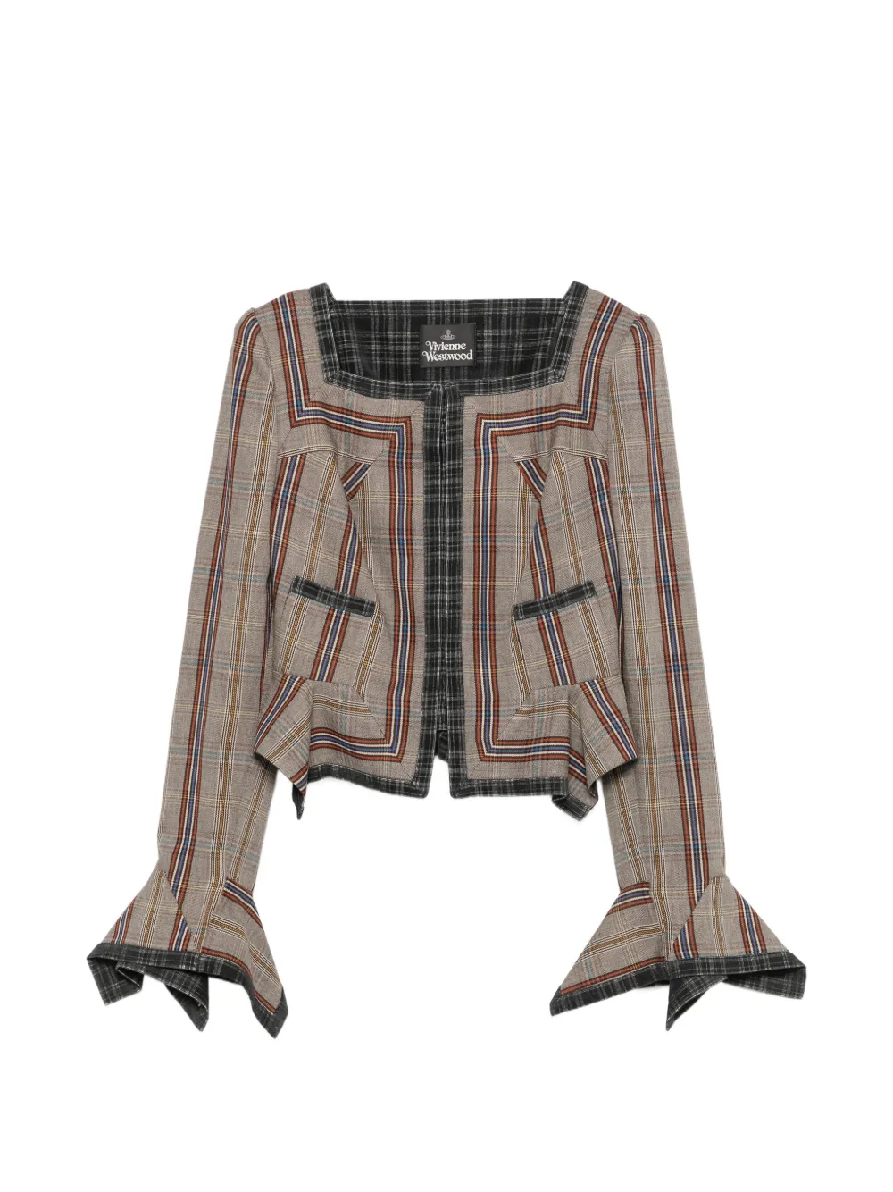 Vivienne Westwood Dandy geruit jack met dubbele rij knopen Grijs