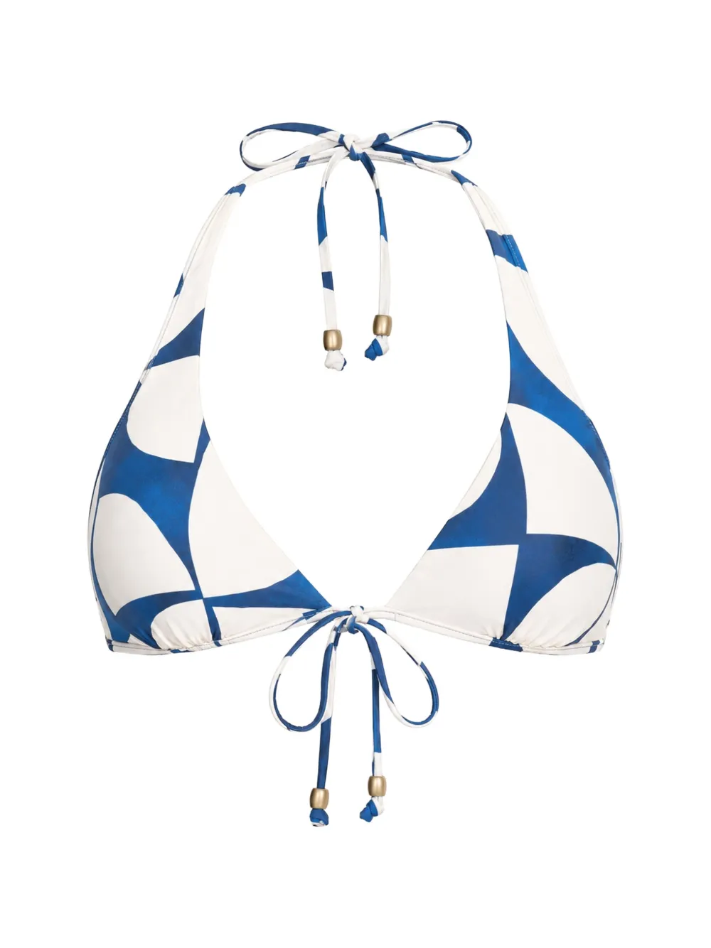 Seafolly Sunray Geometric-print Halterneck Bikini Top In White